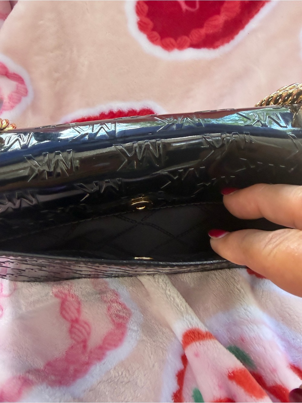 Michael Kors Black Glossy Large Heather Shoulder or Crossbody - Picture 5 of 11